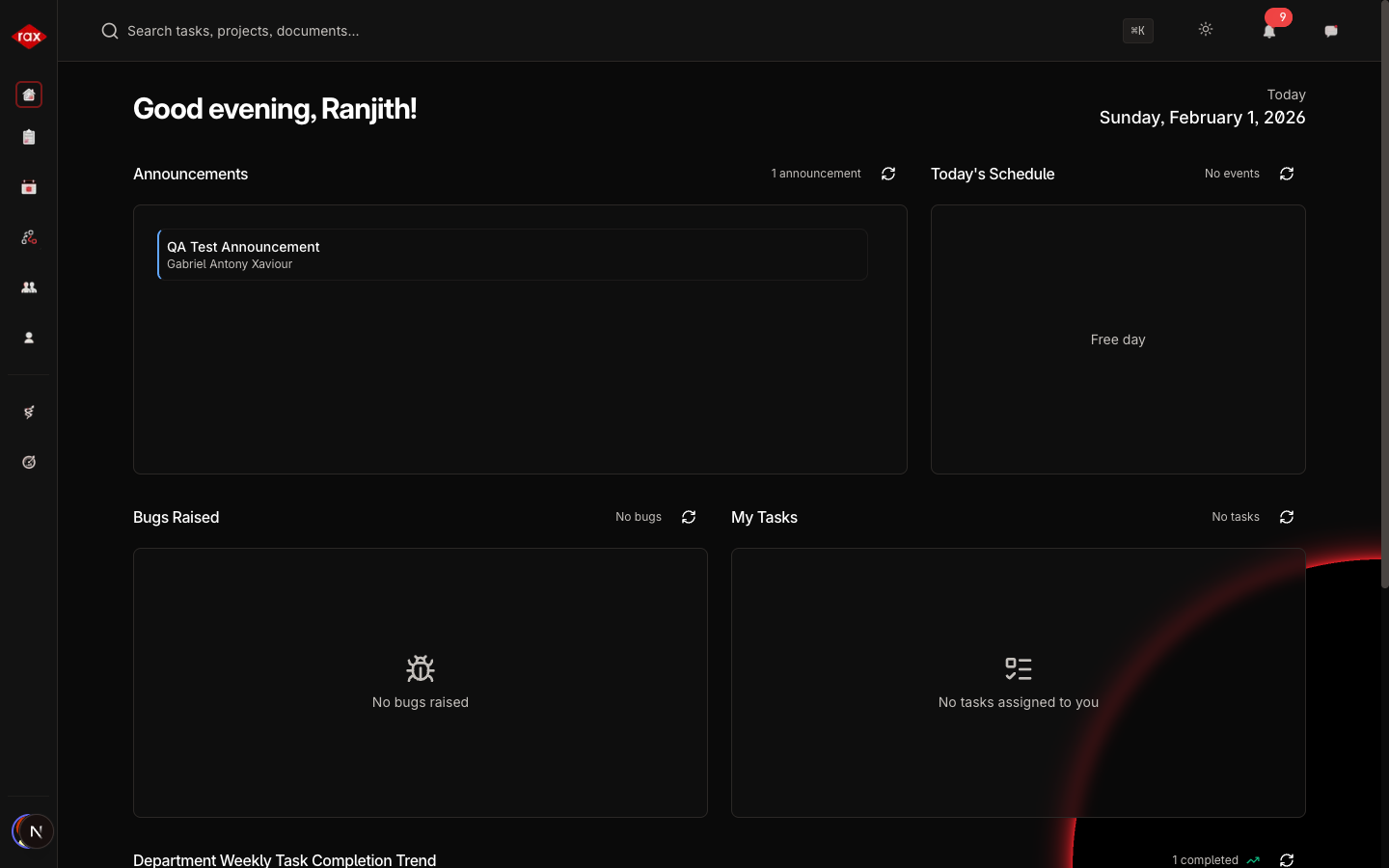 Department Lead Dashboard