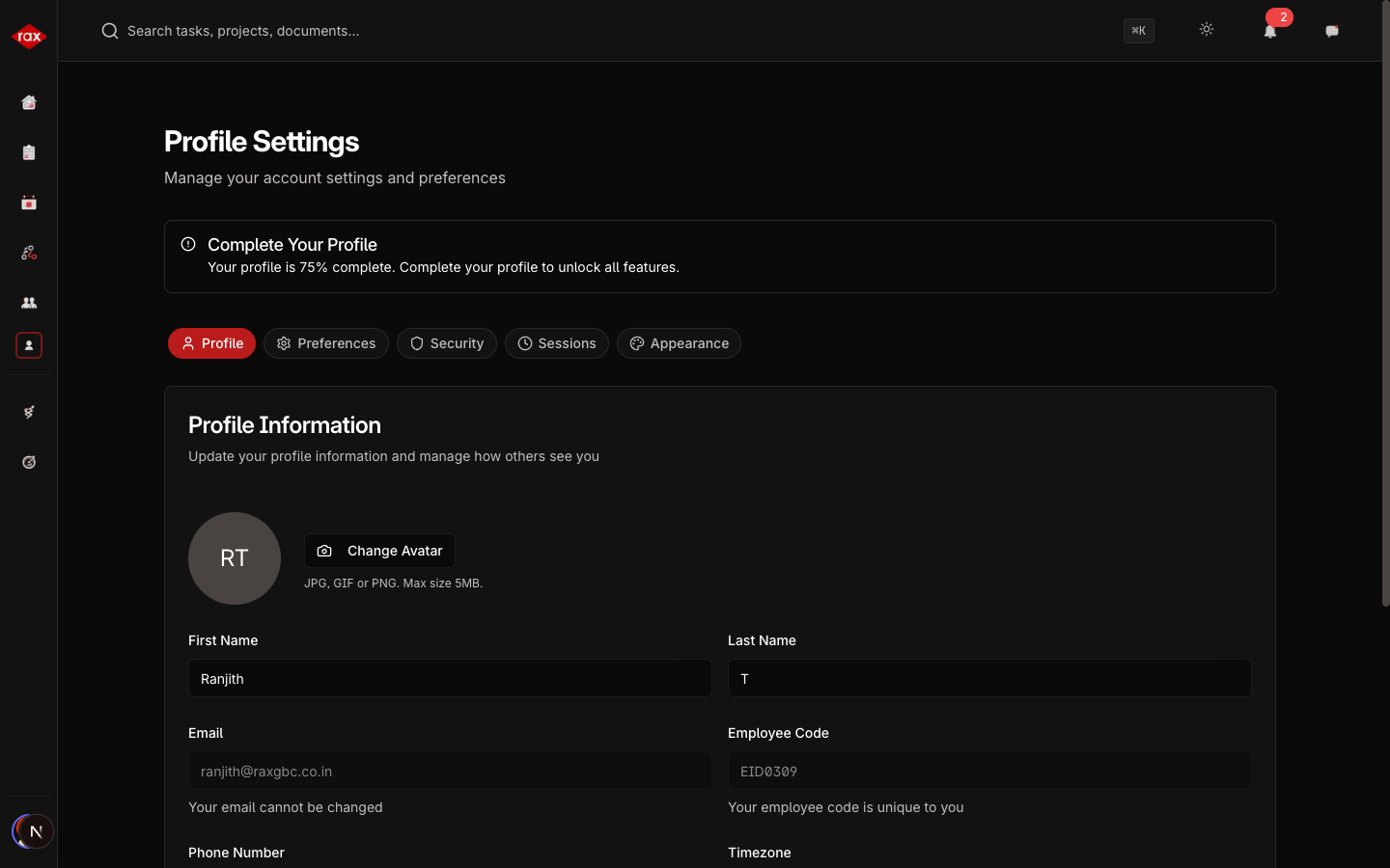 Department Lead View
